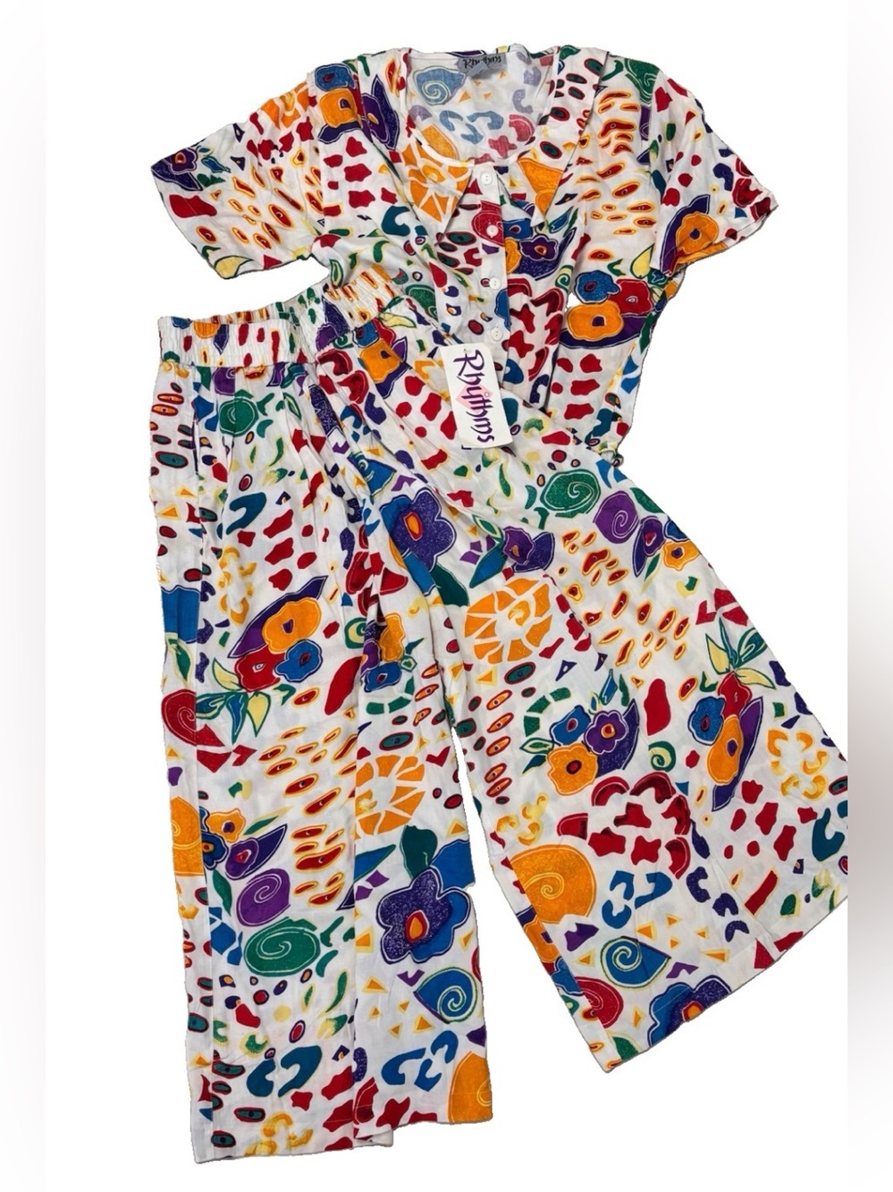 Vintage 80’s NWT Rhythms PJ Set Retro, Funky Size Medium